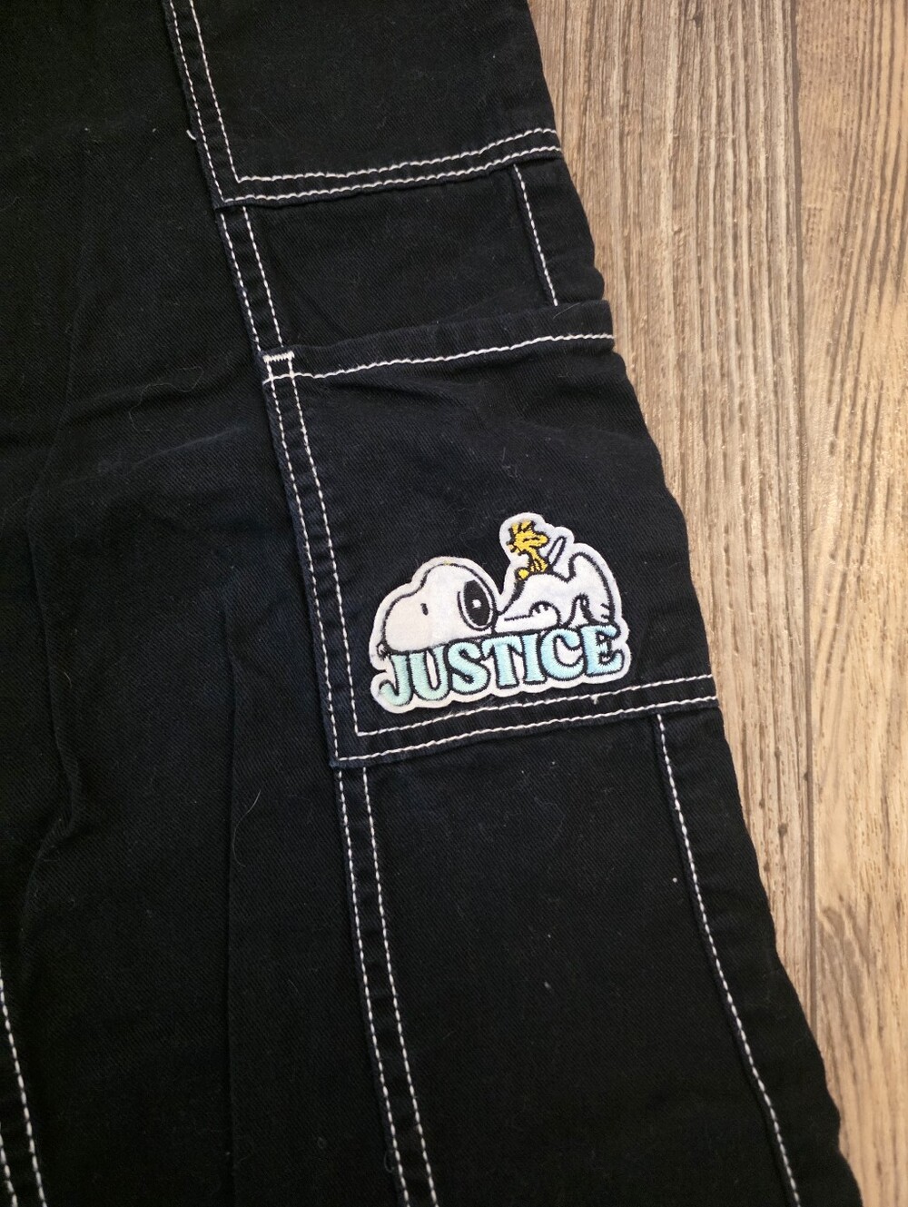 Justice Cargo Pants Sz 12 Girls Vintage Snoopy Y2k Kids - Picture 2 of 5